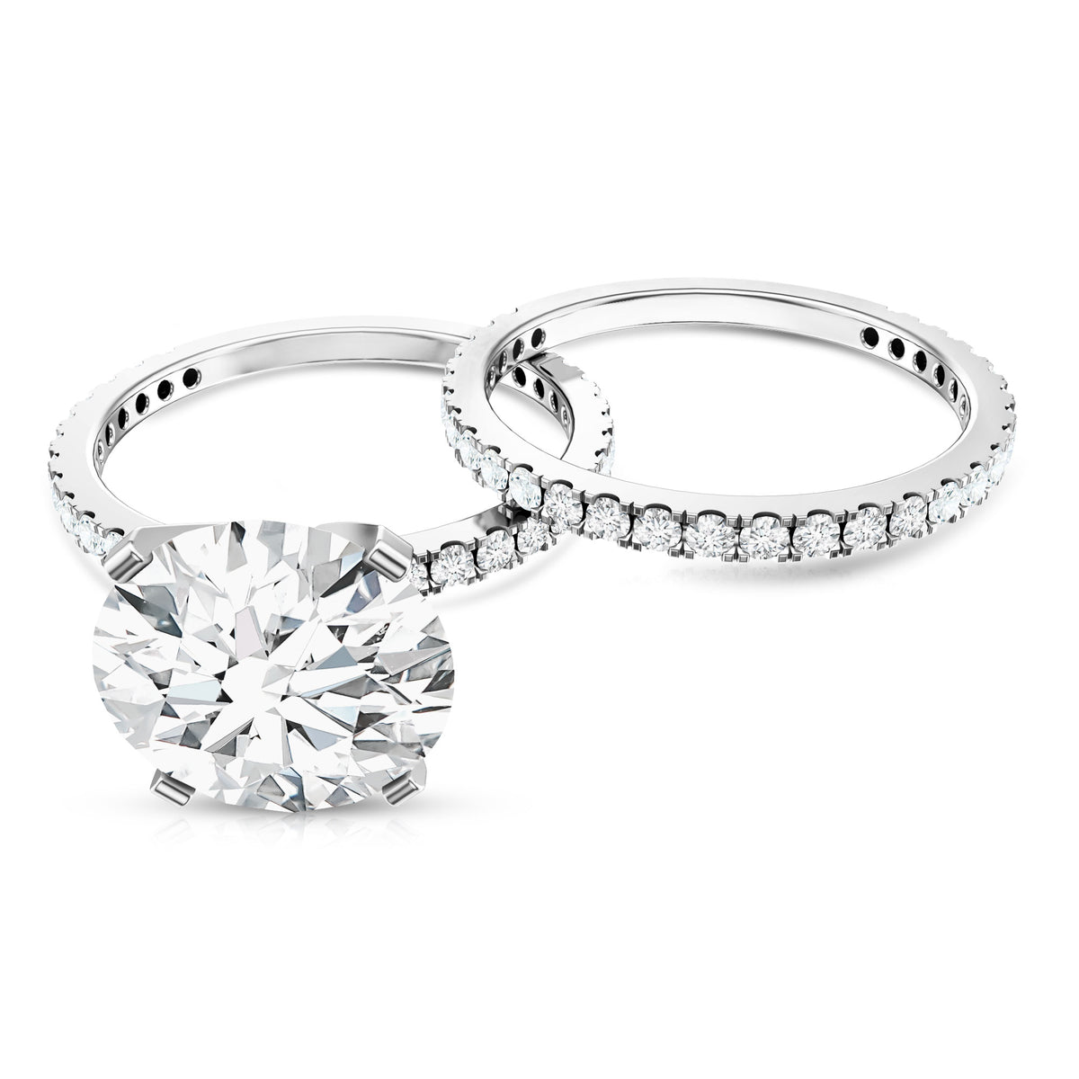 Rosec Jewels-4 Carat Lab Grown Diamond Bridal Ring Set with IGI Certificate