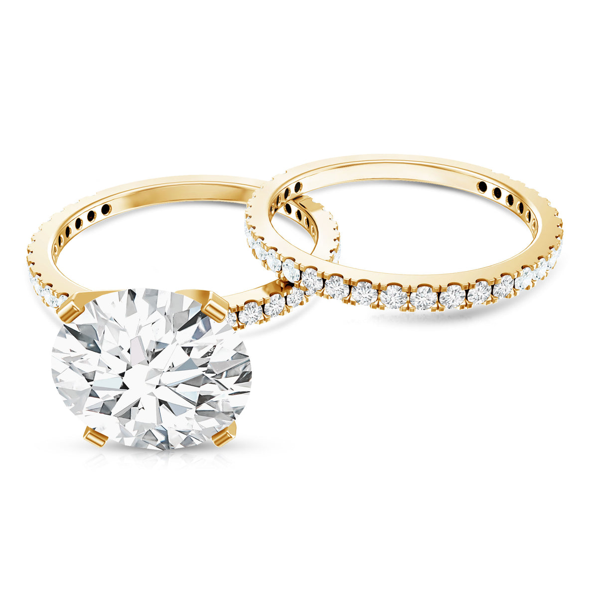 Rosec Jewels-4 Carat Lab Grown Diamond Bridal Ring Set with IGI Certificate