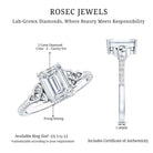 Rosec Jewels-Emerald Cut 2 Carat Lab Grown Diamond Celtic Engagement Ring IGI Certified