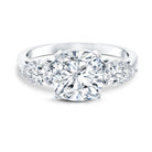 Rosec Jewels-IGI Documented 3 Carat Cushion Cut Lab Grown Diamond Journey Ring