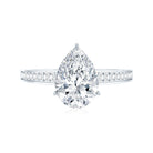 IGI Graded Lab Created 2 Carat Diamond Teardrop Engagement Ring with Side Stones Lab - ( E-VS1 ) - Rosec Jewels