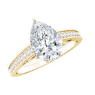 IGI Graded Lab Created 2 Carat Diamond Teardrop Engagement Ring with Side Stones Lab - ( E-VS1 ) - Rosec Jewels