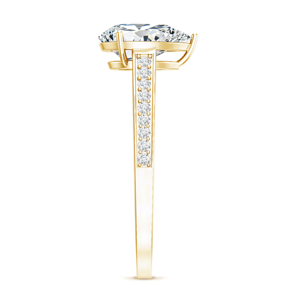 IGI Graded Lab Created 2 Carat Diamond Teardrop Engagement Ring with Side Stones Lab - ( E-VS1 ) - Rosec Jewels