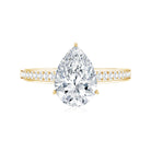 IGI Graded Lab Created 2 Carat Diamond Teardrop Engagement Ring with Side Stones Lab - ( E-VS1 ) - Rosec Jewels