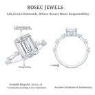 Lab Grown 3 Carat Diamond Emerald Cut Engagement Ring with IGI Certificate Lab - ( E-VS1 ) - Rosec Jewels