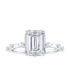 Lab Grown 3 Carat Diamond Emerald Cut Engagement Ring with IGI Certificate Lab - ( E-VS1 ) - Rosec Jewels