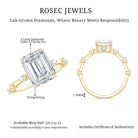 Lab Grown 3 Carat Diamond Emerald Cut Engagement Ring with IGI Certificate Lab - ( E-VS1 ) - Rosec Jewels