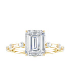 Lab Grown 3 Carat Diamond Emerald Cut Engagement Ring with IGI Certificate Lab - ( E-VS1 ) - Rosec Jewels