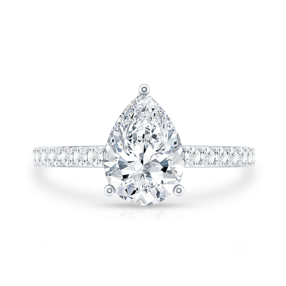 IGI Verified 2 Carat Lab Created Diamond Pear Engagement Ring for Women Lab - ( E-VS1 ) - Rosec Jewels