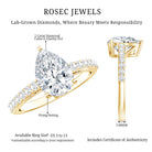 IGI Verified 2 Carat Lab Created Diamond Pear Engagement Ring for Women Lab - ( E-VS1 ) - Rosec Jewels