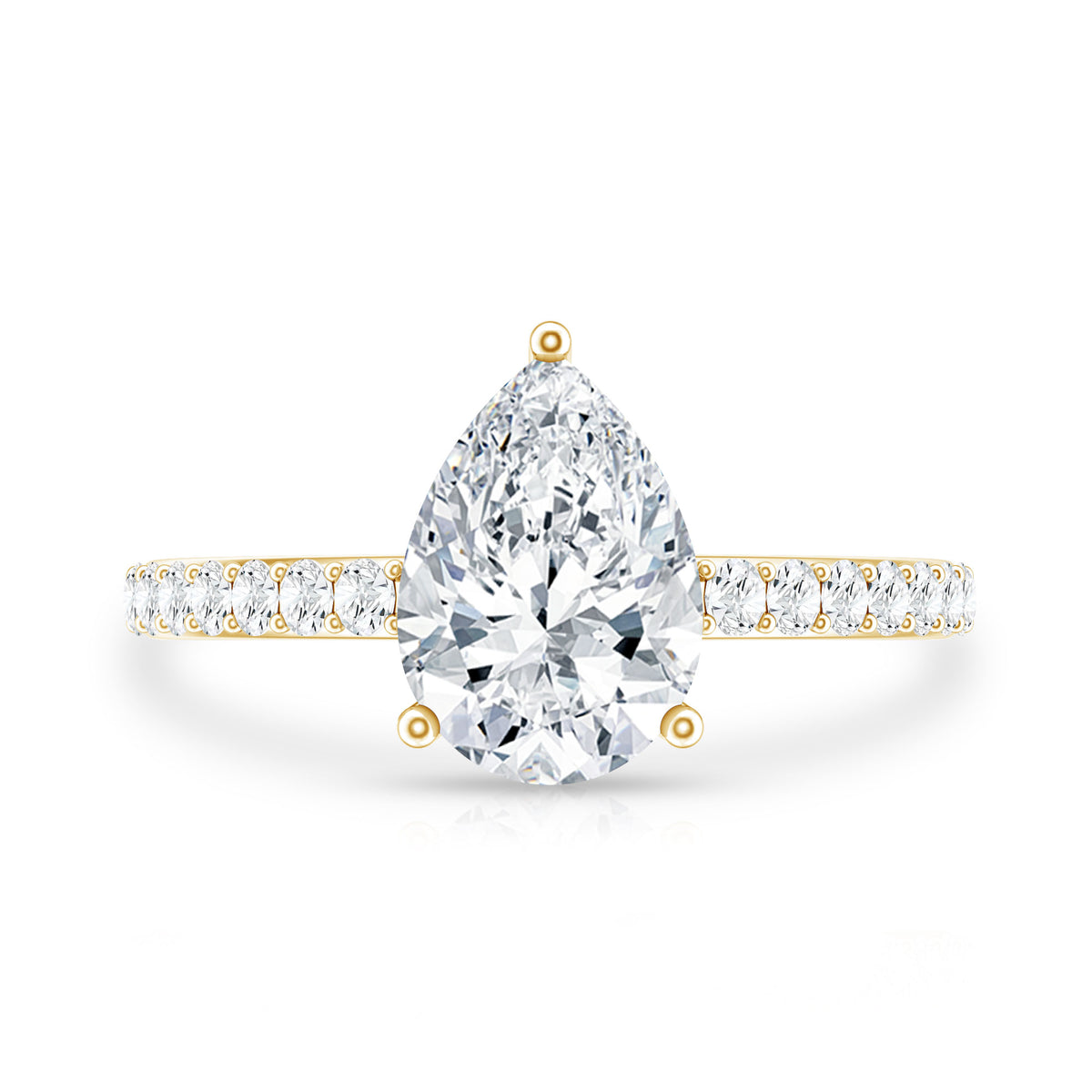 IGI Verified 2 Carat Lab Created Diamond Pear Engagement Ring for Women Lab - ( E-VS1 ) - Rosec Jewels