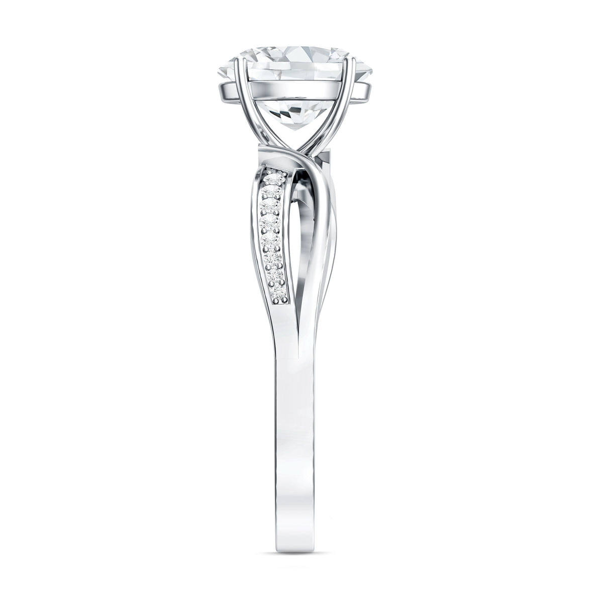 Rosec Jewels-IGI Verified 1 Carat Oval Lab Grown Diamond Infinity Engagement Ring for Women