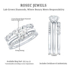 IGI Verified 3 Carat Lab Grown Diamond Trio Wedding Ring Set Lab - ( E-VS1 ) - Rosec Jewels