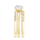 IGI Verified 3 Carat Lab Grown Diamond Trio Wedding Ring Set Lab - ( E-VS1 ) - Rosec Jewels