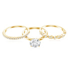 IGI Verified 3 Carat Lab Grown Diamond Trio Wedding Ring Set Lab - ( E-VS1 ) - Rosec Jewels