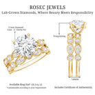 3 Carat Lab Grown Diamond Designer Wedding Ring Set IGI Certified Lab - ( E-VS1 ) - Rosec Jewels