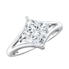 Solitaire Lab Grown 3 Carat Diamond Princess Cut Engagement Ring IGI Verified Lab - ( E-VS1 ) - Rosec Jewels
