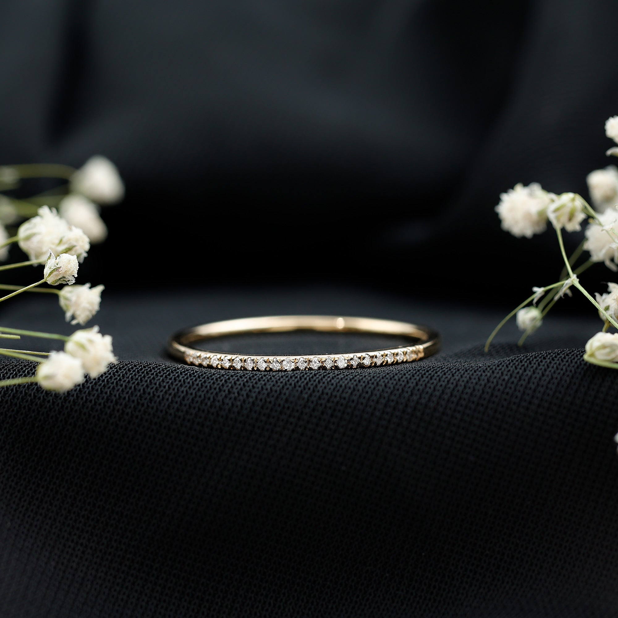 Certified Natural Diamond Stackable Wedding Ring Natural - ( HI-SI ) - Rosec Jewels