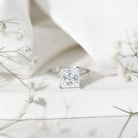 Rosec Jewels-3 Carat Princess Cut Moissanite Solitaire Engagement Ring