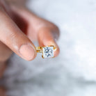 Rosec Jewels-3 Carat Princess Cut Moissanite Solitaire Engagement Ring