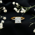 Rosec Jewels-3 Carat Princess Cut Moissanite Solitaire Engagement Ring
