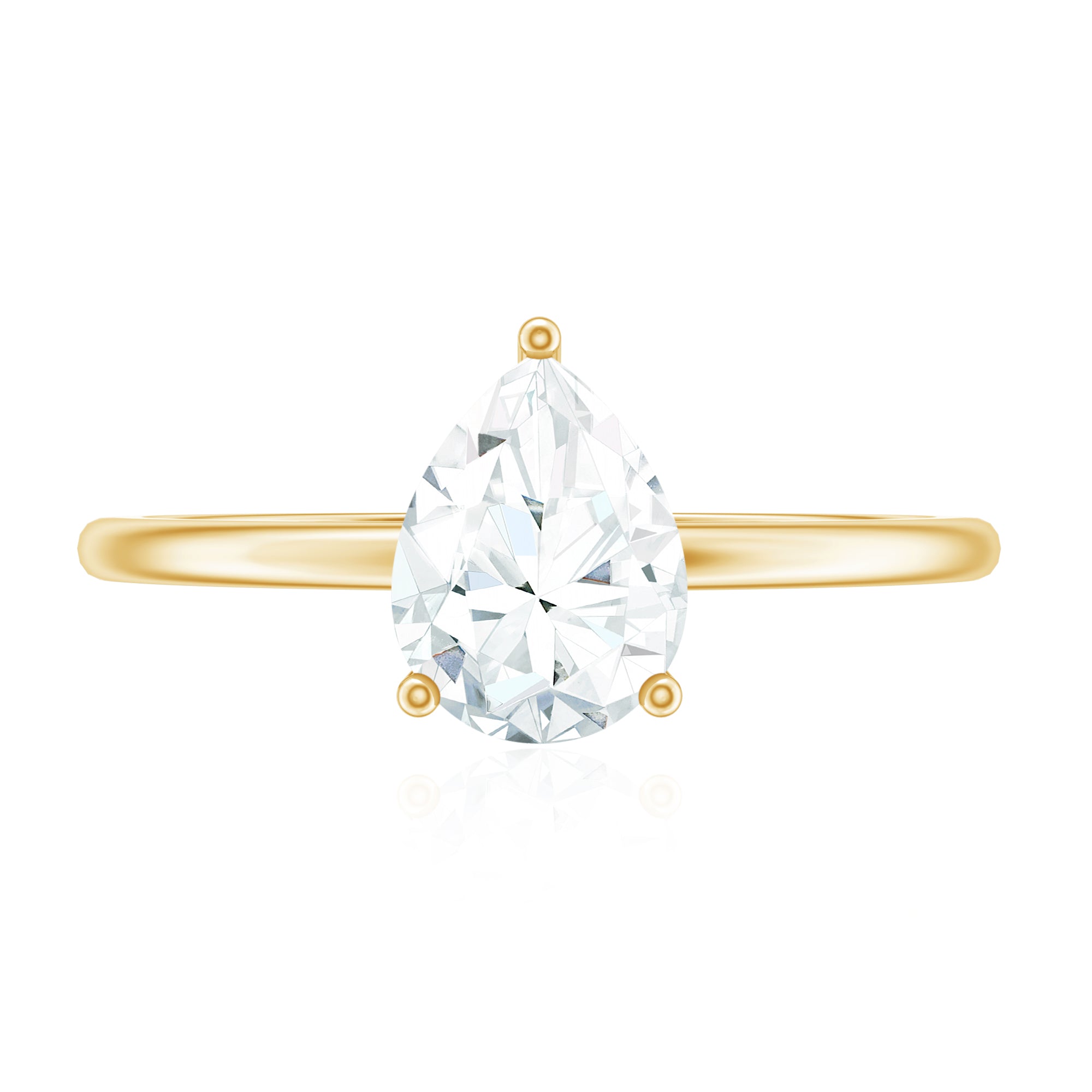 Solitaire Moissanite Teardrop Engagement Ring for Women D-VS1 - Rosec Jewels