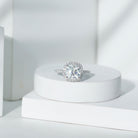 Rosec Jewels-Victorian Style 3 Carat Cushion Moissanite Halo Engagement Ring