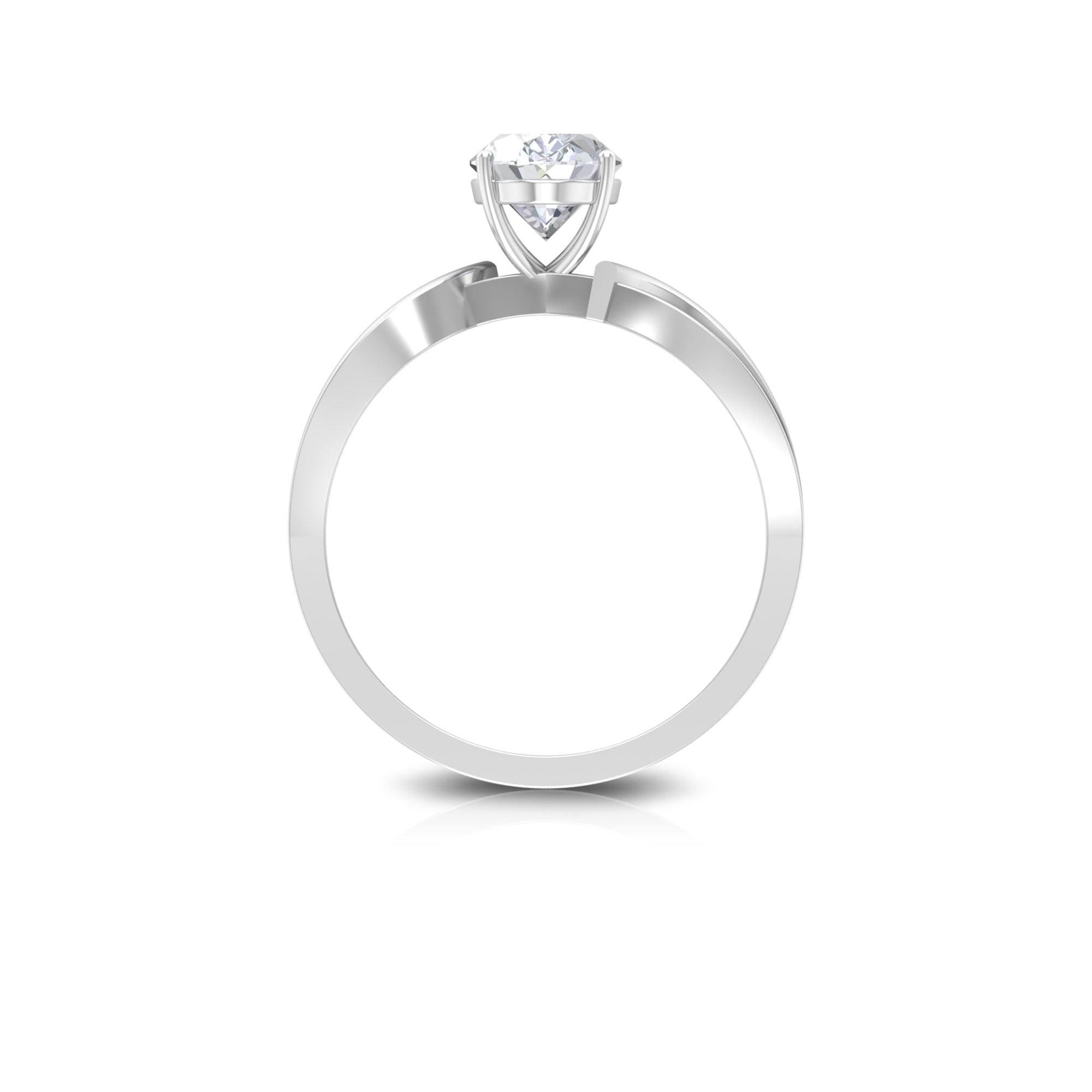 1 Carat Certified Moissanite Oval Engagement Ring with Infinity Band D-VS1 - Rosec Jewels