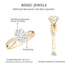 1 Carat Certified Moissanite Oval Engagement Ring with Infinity Band D-VS1 - Rosec Jewels
