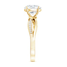 1 Carat Certified Moissanite Oval Engagement Ring with Infinity Band D-VS1 - Rosec Jewels