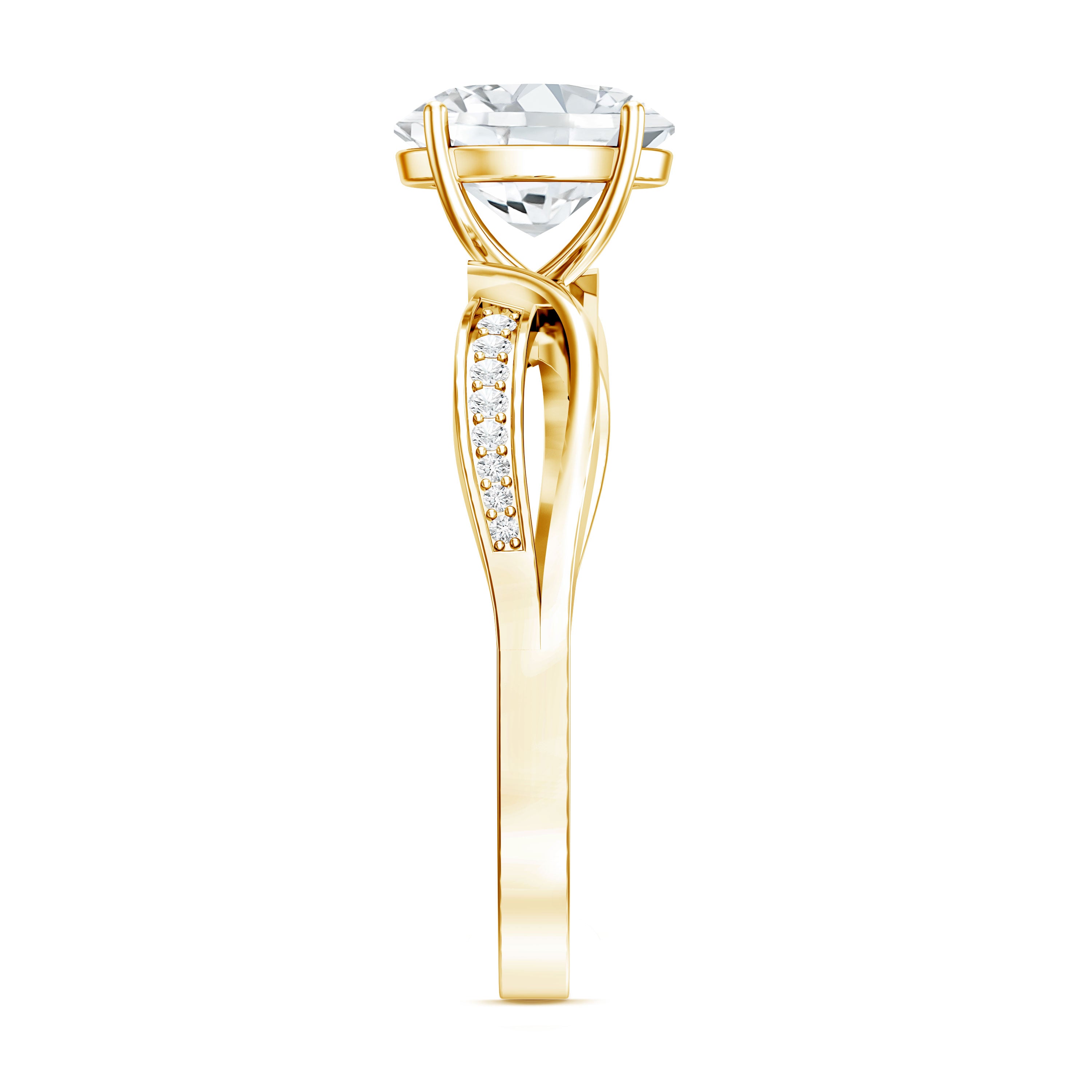 1 Carat Certified Moissanite Oval Engagement Ring with Infinity Band D-VS1 - Rosec Jewels