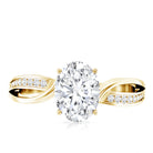 1 Carat Certified Moissanite Oval Engagement Ring with Infinity Band D-VS1 - Rosec Jewels