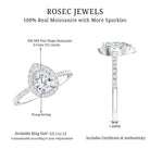 Pear Shape Moissanite Halo Engagement Ring for Women D-VS1 - Rosec Jewels
