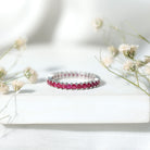 Princess Cut Ruby Eternity Ring – Thin Ruby Wedding Band in Shared Prong Setting | Real AAA Ruby AAA - Rosec Jewels