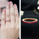 Princess Cut Ruby Eternity Ring – Thin Ruby Wedding Band in Shared Prong Setting | Real AAA Ruby AAA - Rosec Jewels