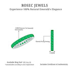 1.25 CT Princess Cut Emerald Full Eternity Ring in Shared Prong Setting Emerald - ( AAA ) - Quality - Rosec Jewels