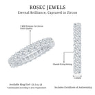 Rosec Jewels-Princess Cut Cubic Zirconia Eternity Wedding Band Ring with Certificate