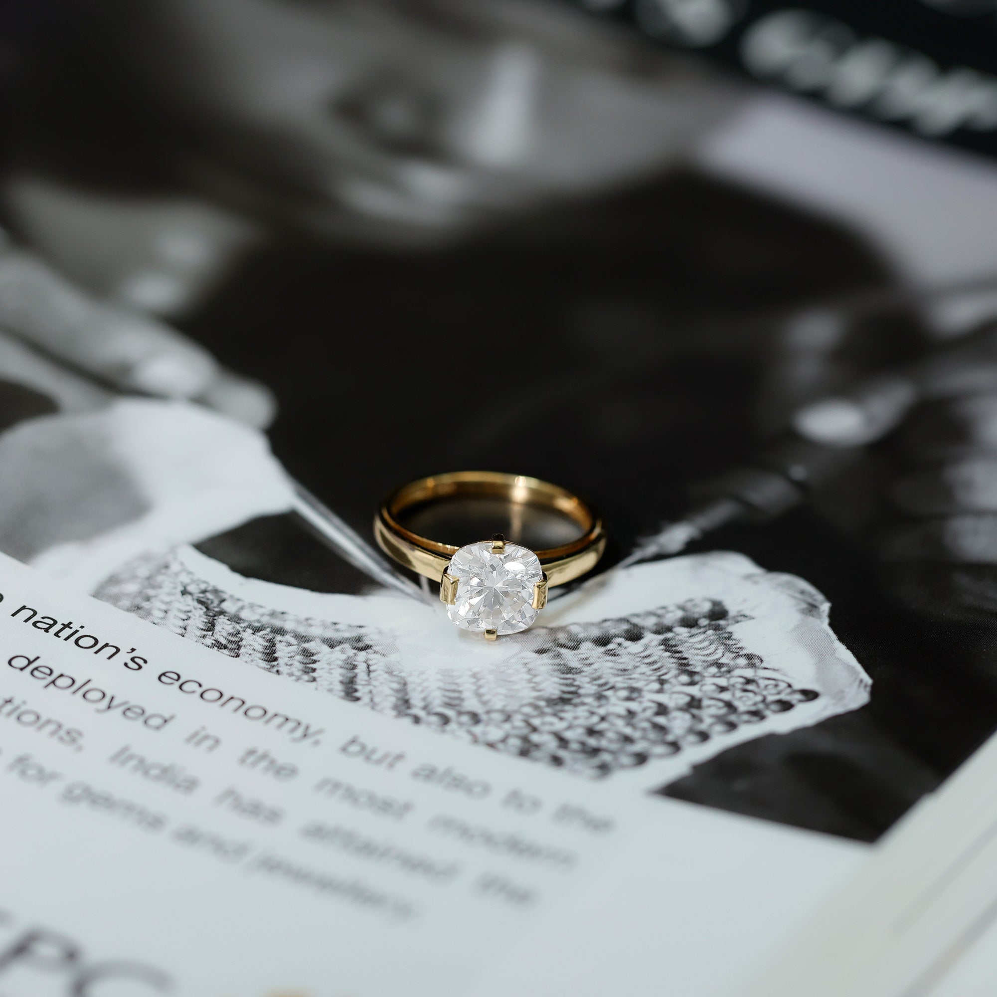 3 Carat Cushion Cut Moissanite Solitaire Engagement Ring with Certificate D-VS1 - Rosec Jewels