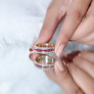 Rosec Jewels-Lab Created Ruby Three Row Wedding Band for Women