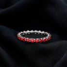 Rosec Jewels-Shared Prong Set Round Created Ruby Full Eternity Band Ring