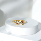 Rosec Jewels-Lab Created Ruby Infinity Heart Promise Ring