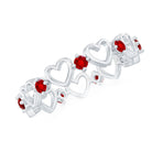 Certified Lab Created Ruby Heart Eternity Band Ring AAAA - Rosec Jewels