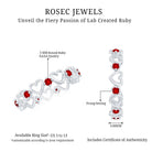 Certified Lab Created Ruby Heart Eternity Band Ring AAAA - Rosec Jewels