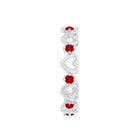 Certified Lab Created Ruby Heart Eternity Band Ring AAAA - Rosec Jewels