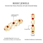 Certified Lab Created Ruby Heart Eternity Band Ring AAAA - Rosec Jewels