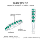 Certified Lab Grown Emerald Half Eternity Wedding Band AAAA - Rosec Jewels