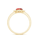 Rosec Jewels-Lab Created Ruby Heart Promise Ring with Diamonds