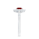 Rosec Jewels-Round Lab Created Ruby Promise Ring with Diamond Halo