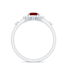 Rosec Jewels-Round Lab Created Ruby Promise Ring with Diamond Halo