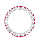 Round Shape Lab Grown Ruby and Diamond Eternity Wedding Band AAAA - Rosec Jewels